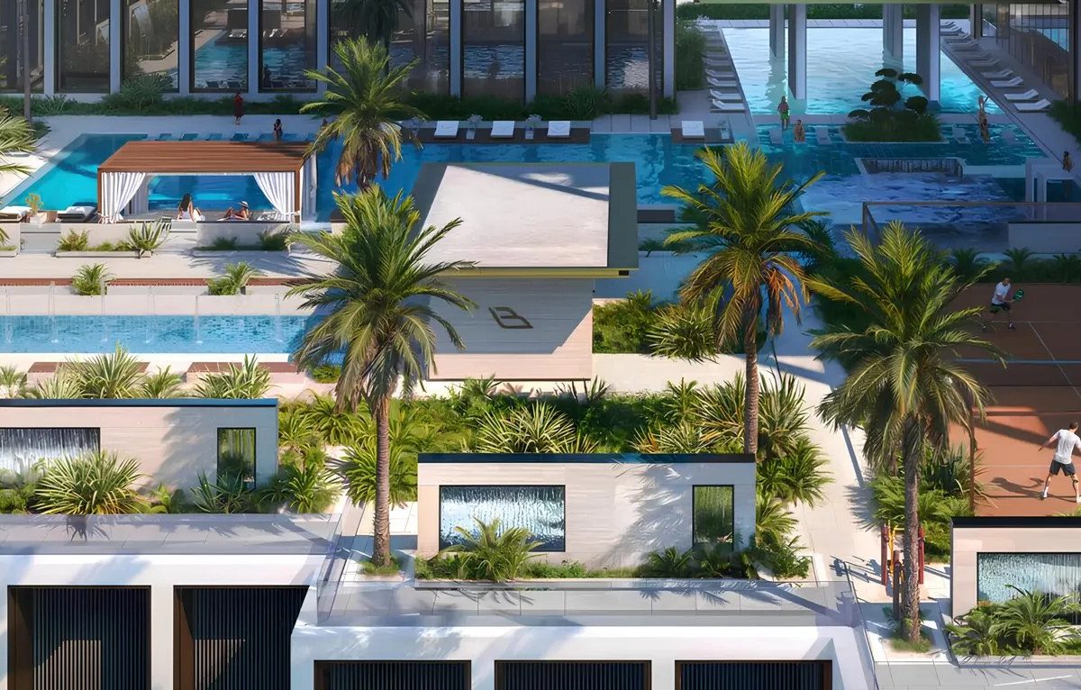 Binghatti Spectre – rooftop pool and padel court