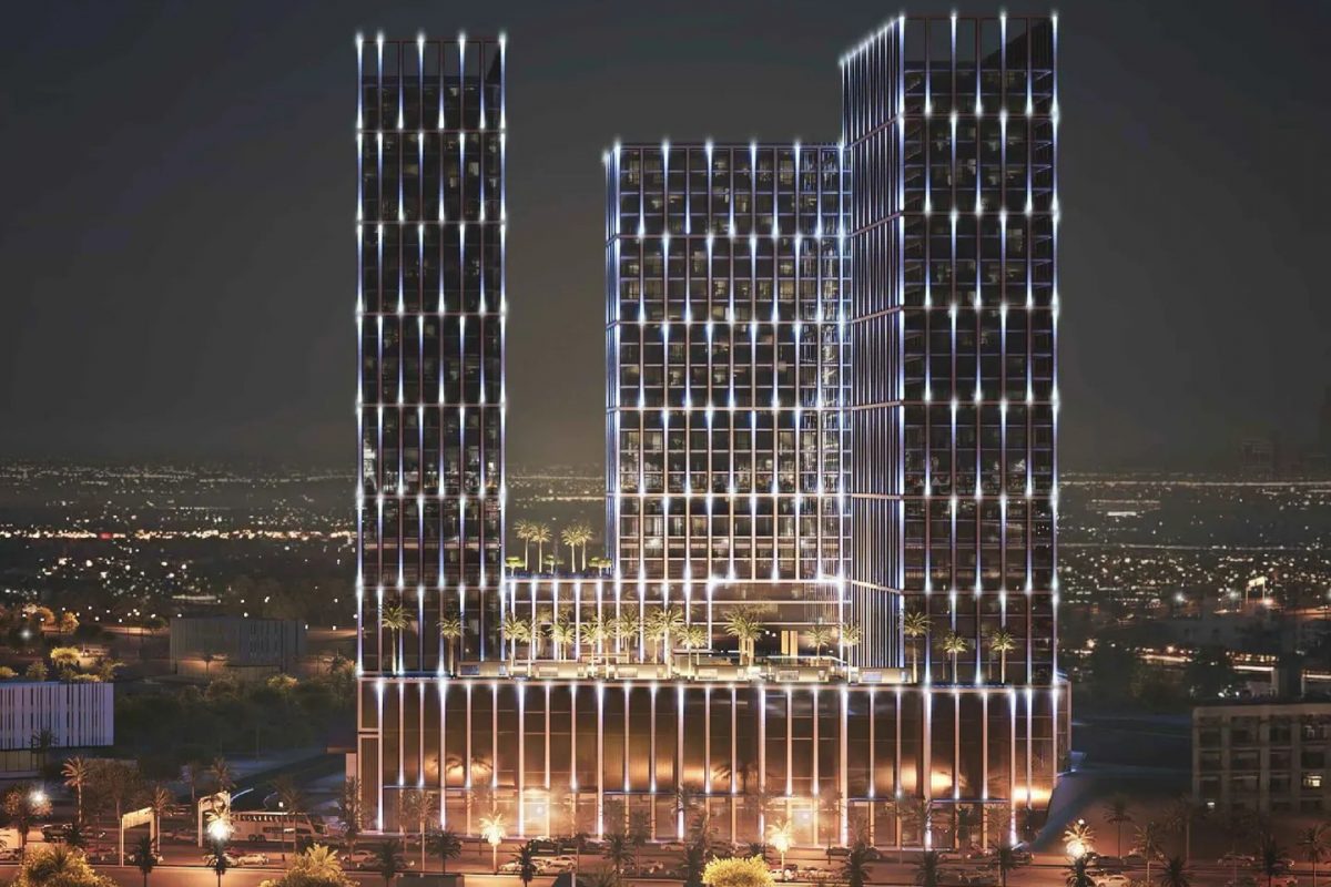 Binghatti Spectre – illuminated towers at night