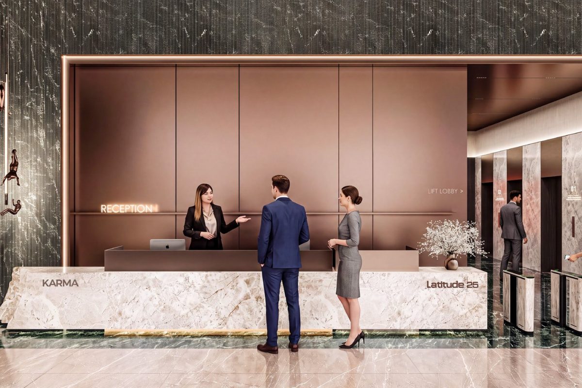 Latitude 25 by Karma Developers – lobby reception and concierge counter