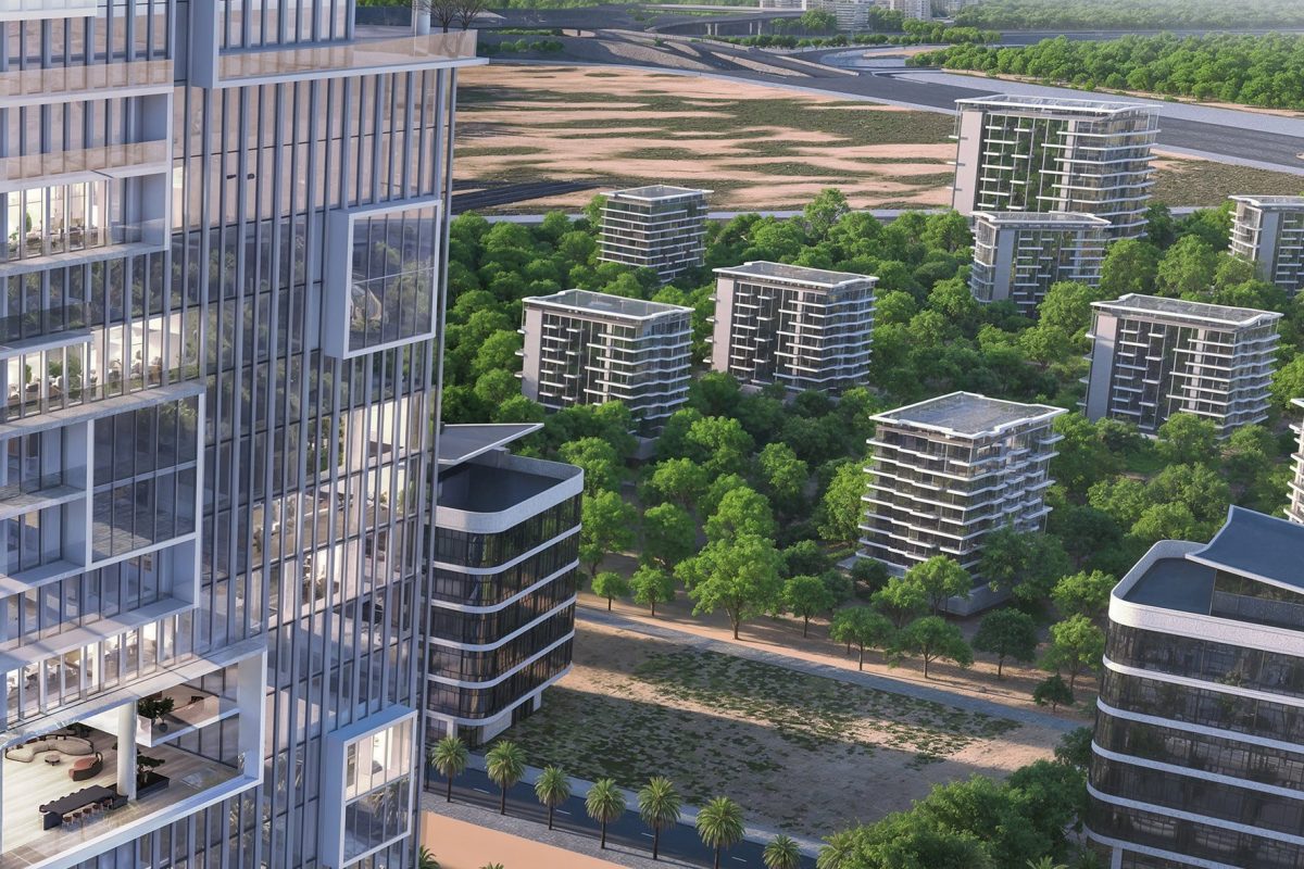 Latitude 25 by Karma Developers – aerial view of the tower and surroundings