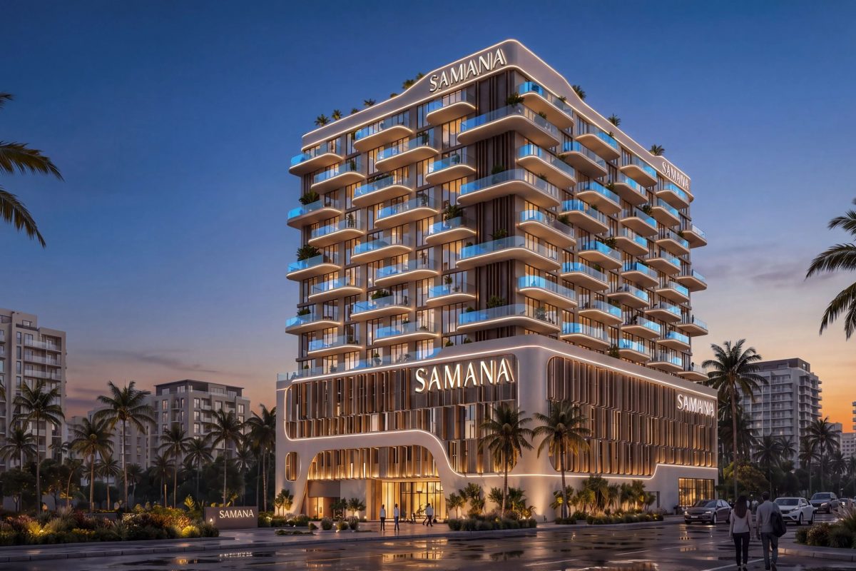 Samana Portside – building exterior at dusk