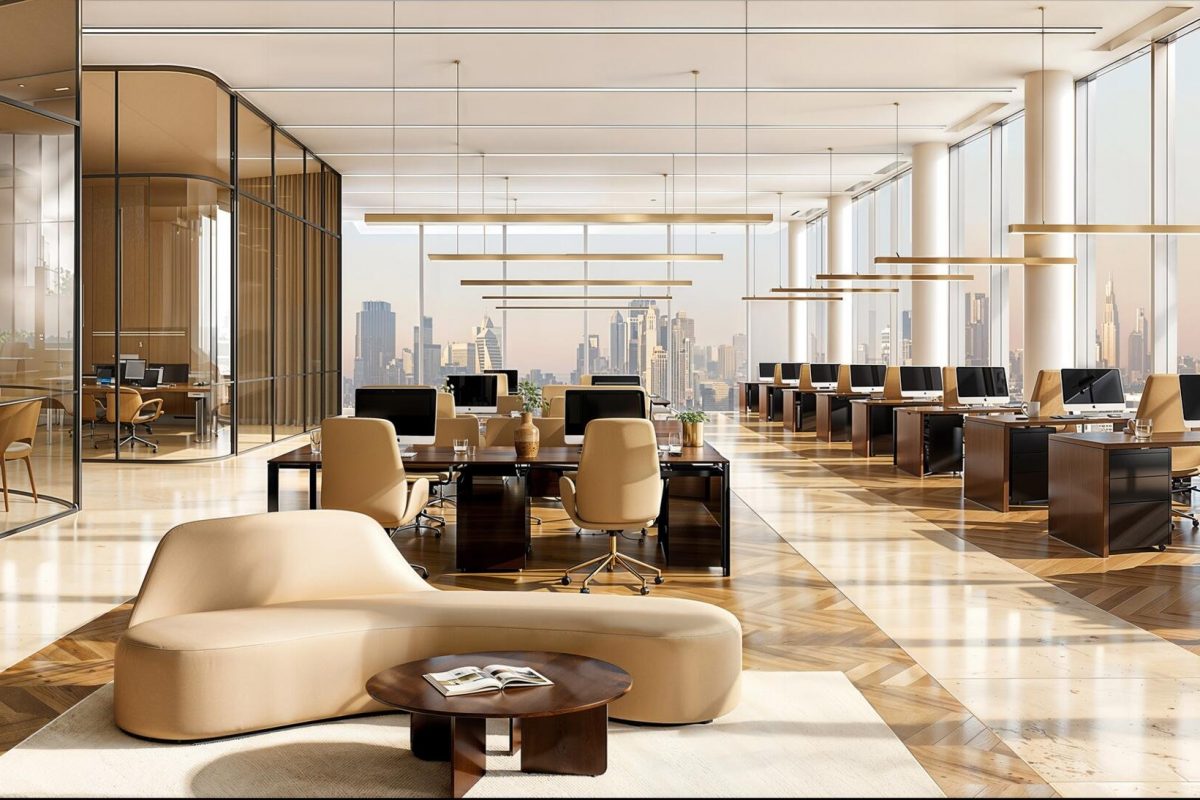 Shahrukhz by Danube – office workspace with lounge seating